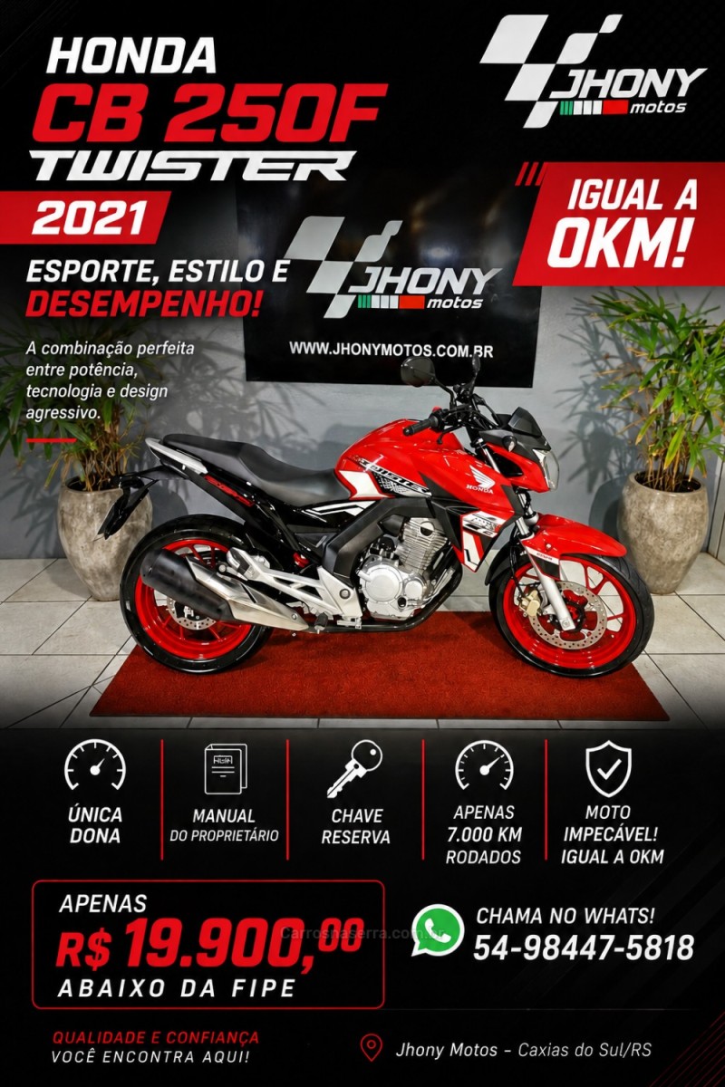 cb 250f twister  2021 caxias do sul
