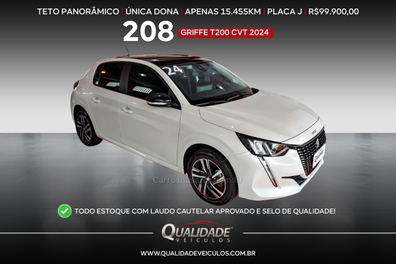 208 1.0 griffe 12v turbo flex 4p automatico 2024 santa cruz do sul