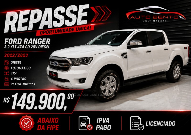 RANGER 3.2 XLT 4X4 CD 20V DIESEL 4P MANUAL - 2023 - BENTO GONçALVES