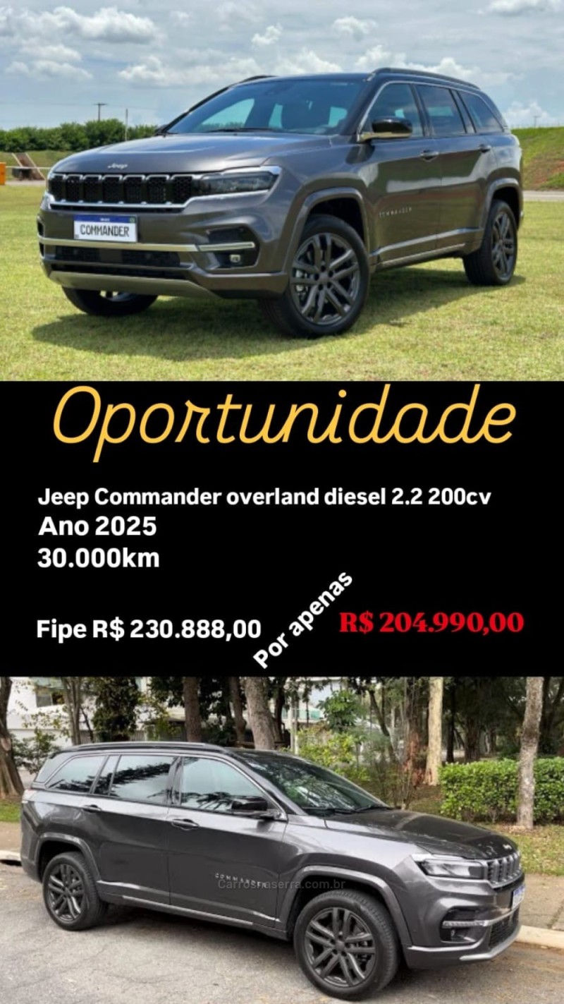 commander 2.2 overland td380 4x4 turbo diesel 4p automatico 2025 lagoa vermelha