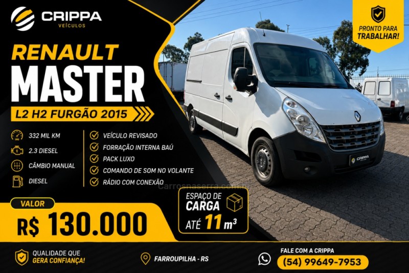 master 2.3 extra furgao l3h2 16v turbo intercooler diesel 4p manual 2015 farroupilha