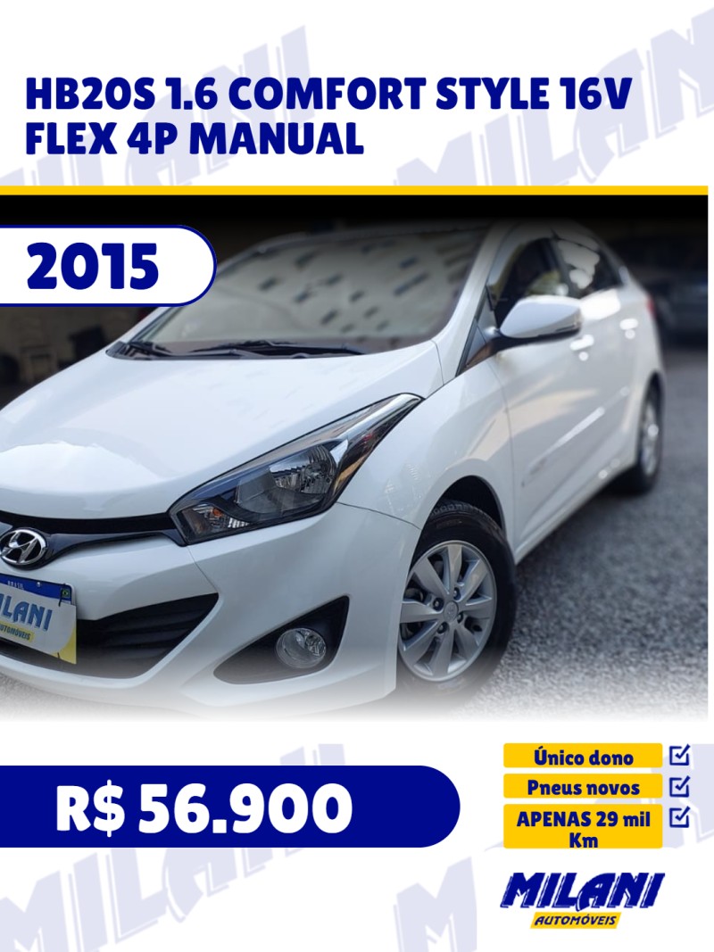 hb20s 1.6 comfort style 16v flex 4p manual 2015 bento goncalves