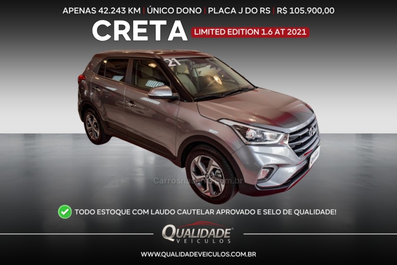 creta 1.6 limited 16v flex 4p automatico 2021 santa cruz do sul