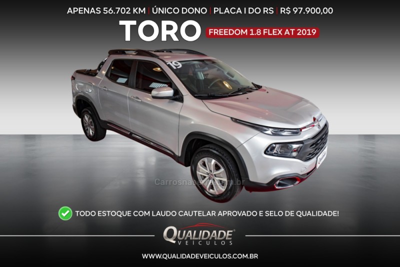 toro 1.8 16v evo flex freedom automatico 2019 santa cruz do sul