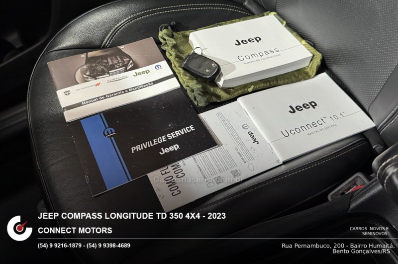 COMPASS 2.0 LONGITUDE TD350 TURBO DIESEL 4X4 4P AUTOMÁTICO - 2023 - BENTO GONçALVES