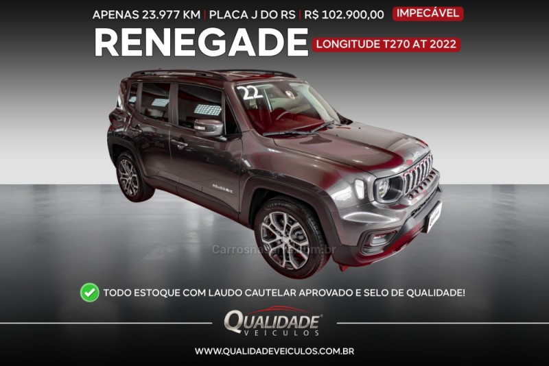 renegade 1.3 16v longitude t270 turbo 4x2 flex 4p automatico 2022 santa cruz do sul