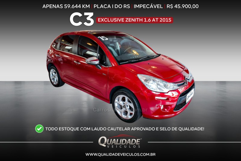 c3 1.6 exclusive 16v flex 4p automatico 2015 santa cruz do sul