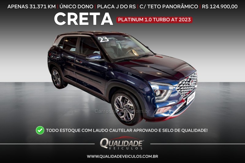 CRETA 1.0 PLATINUM TURBO 12V FLEX 4P AUTOMÁTICO
