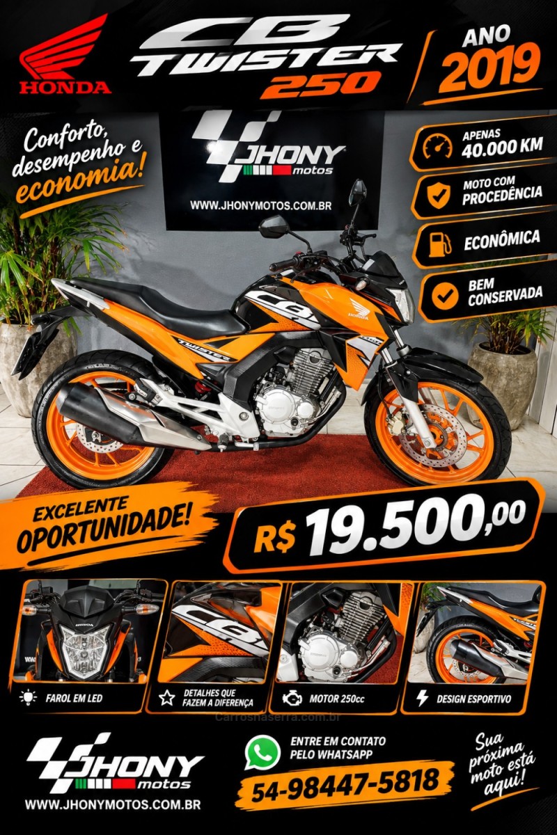 cb 250f twister abs 2019 caxias do sul