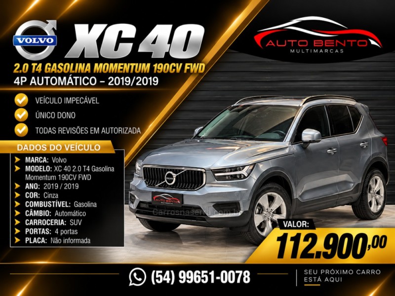 xc 40 2.0 t4 gasolina momentum 190cv fwd  2019 bento goncalves