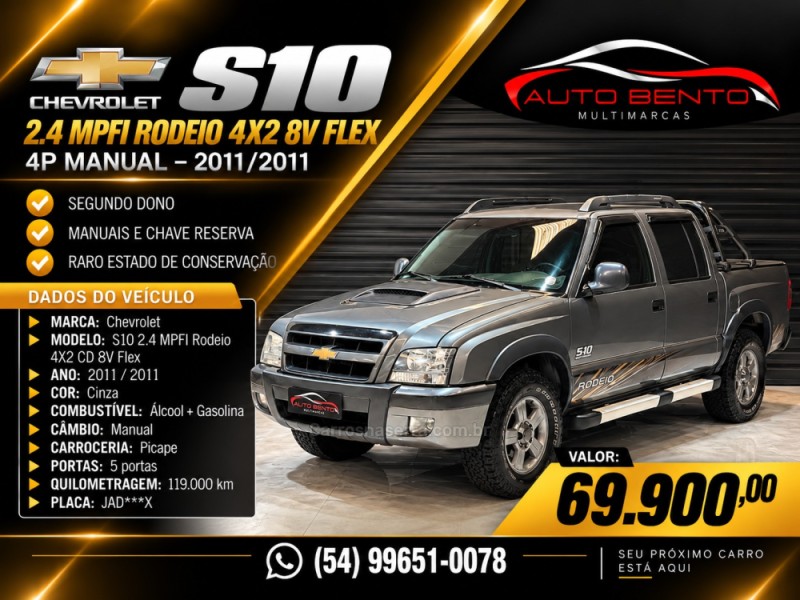 s10 2.4 mpfi rodeio 4x2 cd 8v flex 4p manual 2011 bento goncalves