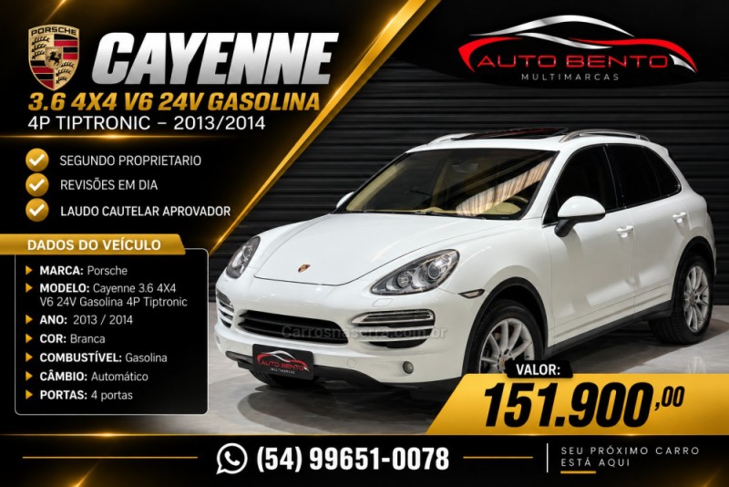 cayenne 3.6 4x4 v6 24v gasolina 4p tiptronic 2014 bento goncalves