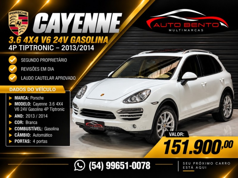 cayenne 3.6 4x4 v6 24v gasolina 4p tiptronic 2014 bento goncalves