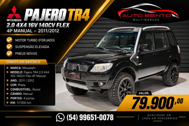 pajero tr4 2.0 4x4 16v 140cv flex 4p manual 2012 bento goncalves