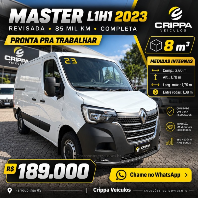 master 2.3 furgao l1h1 16v turbo intercooler diesel 4p manual 2023 farroupilha