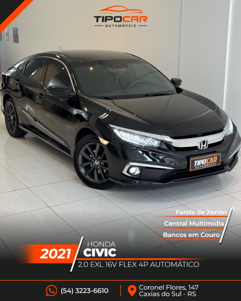civic 2.0 exl 16v flex 4p automatico 2021 caxias do sul