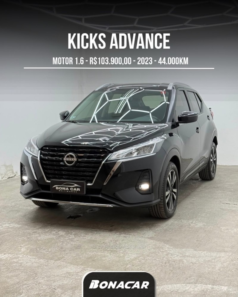 kicks 1.6 advance 16v flex 4p automatico 2023 caxias do sul