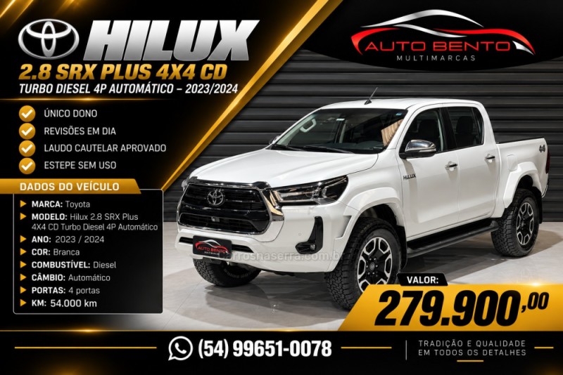 hilux 2.8 srx plus 4x4 cd turbo diesel 4p automatico 2024 bento goncalves