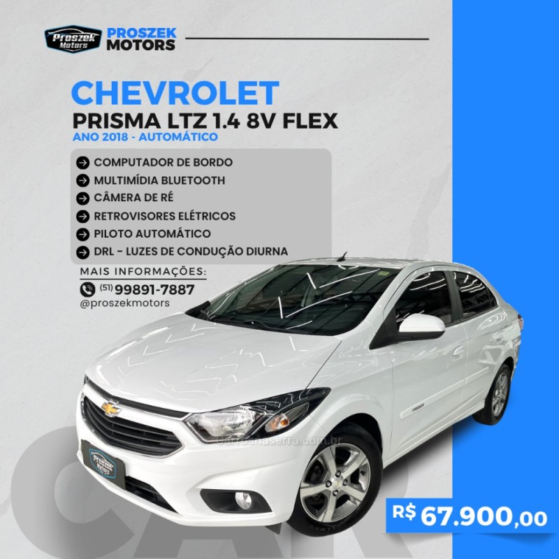 prisma 1.4 mpfi ltz 8v flex 4p automatico 2018 canoas