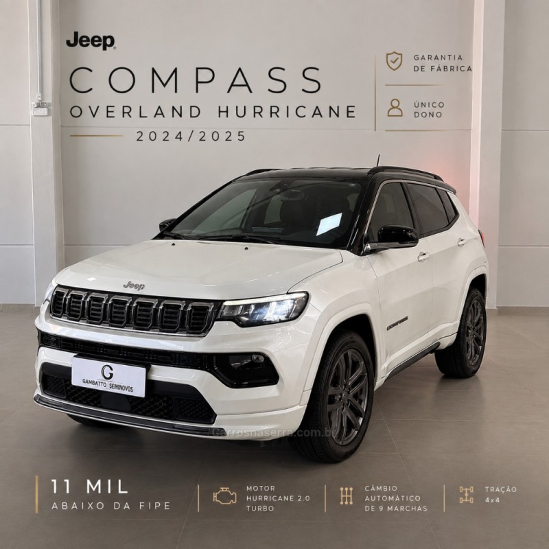 compass 2.0 overland hurricane 4x4 turbo gasolina 4p automatico 2025 bento goncalves