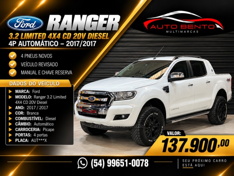 ranger 3.2 limited 4x4 cd 20v diesel 4p automatico 2017 bento goncalves