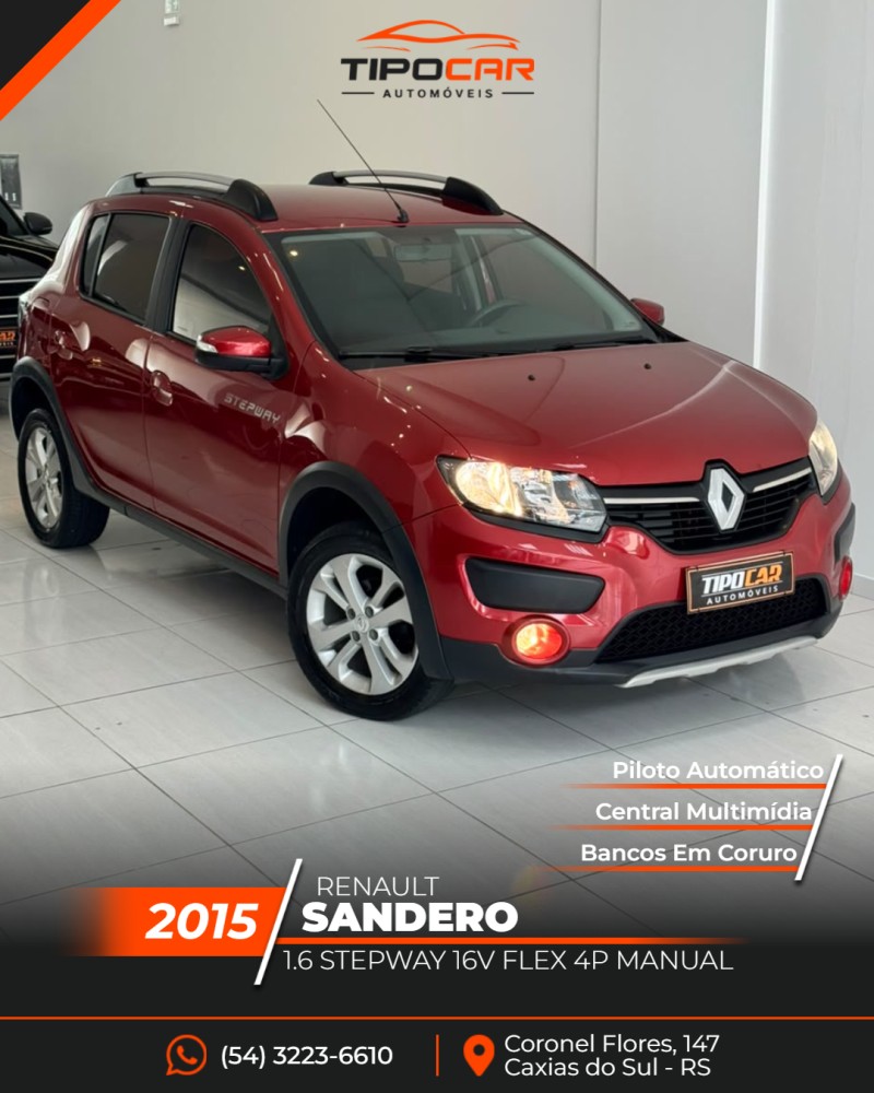 sandero 1.6 stepway 16v flex 4p manual 2015 caxias do sul