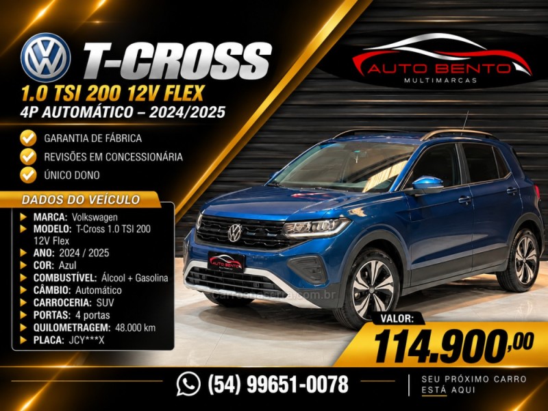 t cross 1.0 tsi 200 12v flex 4p automatico 2025 bento goncalves