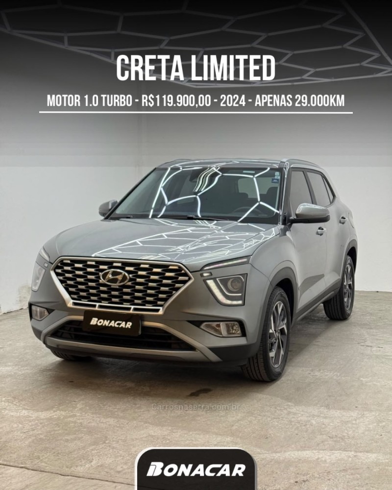 creta 1.0 limited 12v turbo flex 4p automatico 2024 caxias do sul