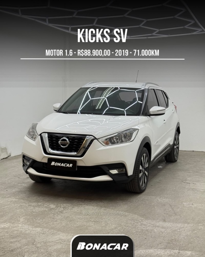 kicks 1.6 16v flex sv 4p xtronic 2019 caxias do sul
