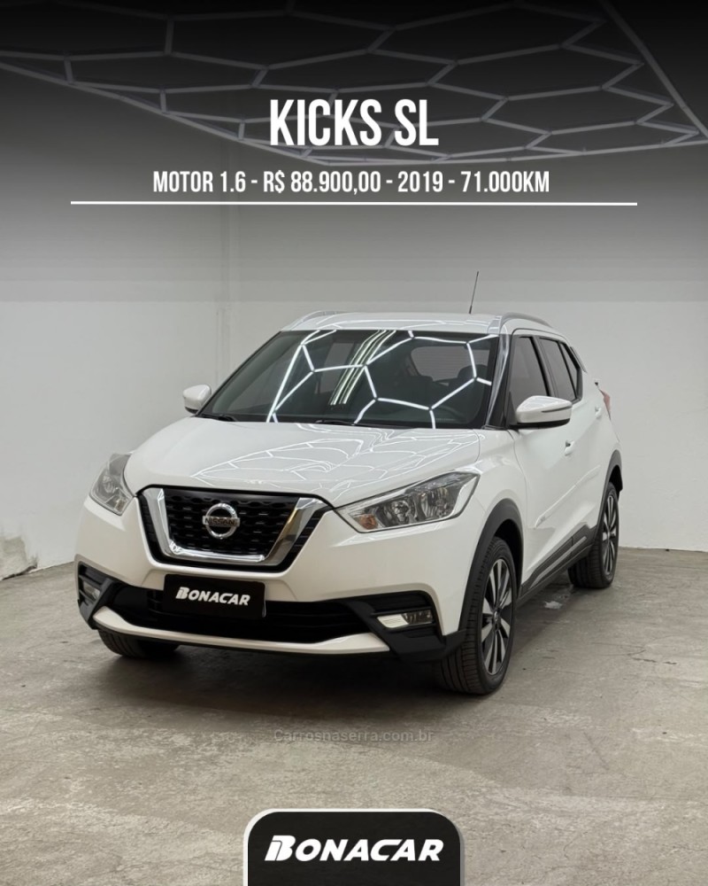 kicks 1.6 16v flex sl 4p xtronic 2019 caxias do sul