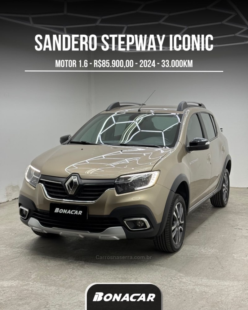 sandero 1.6 stepway iconic x tronic 16v flex 4p automatico 2024 caxias do sul