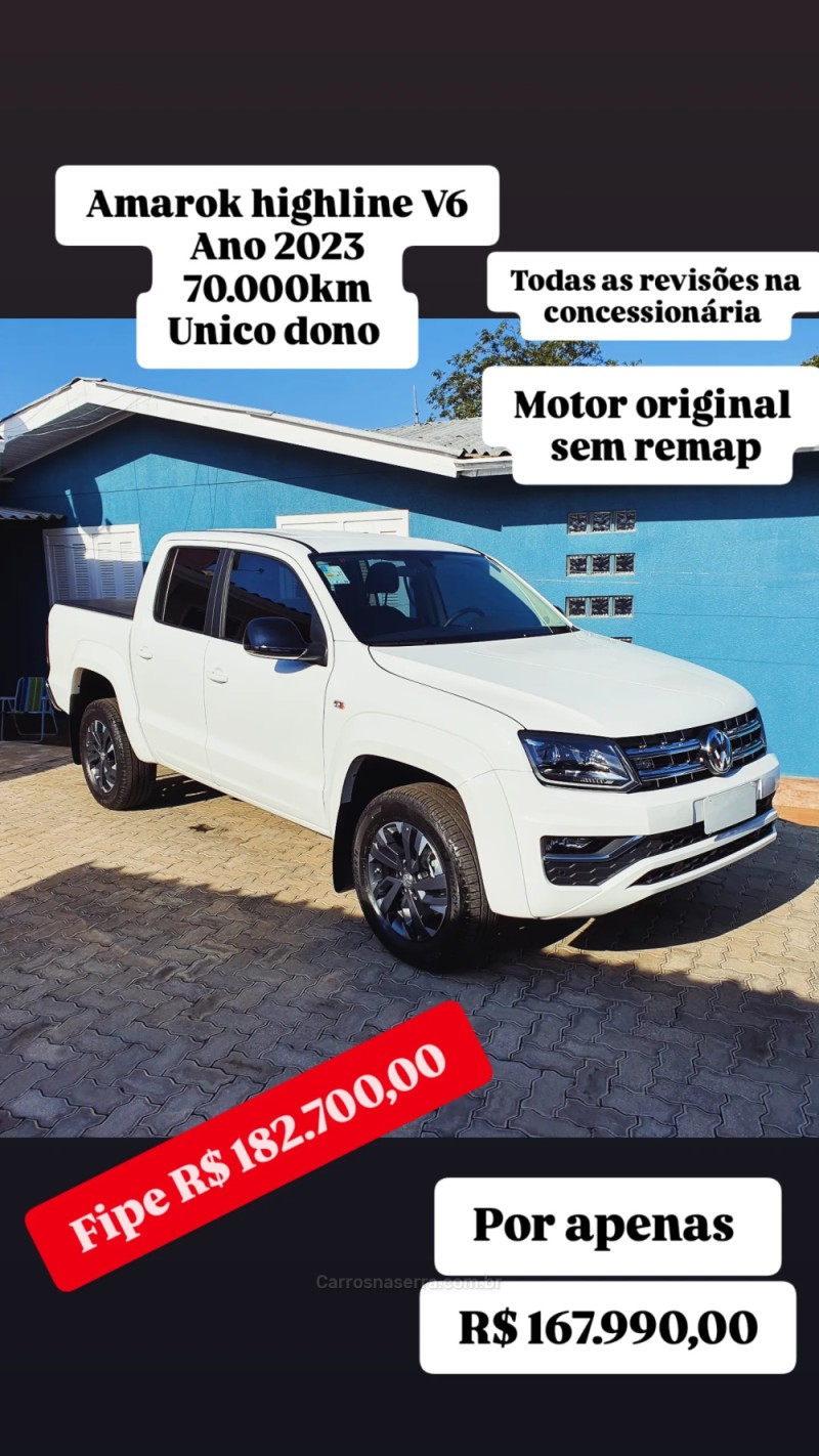 amarok 3.0 v6 tdi highline cd diesel 4motion automatico 2023 lagoa vermelha