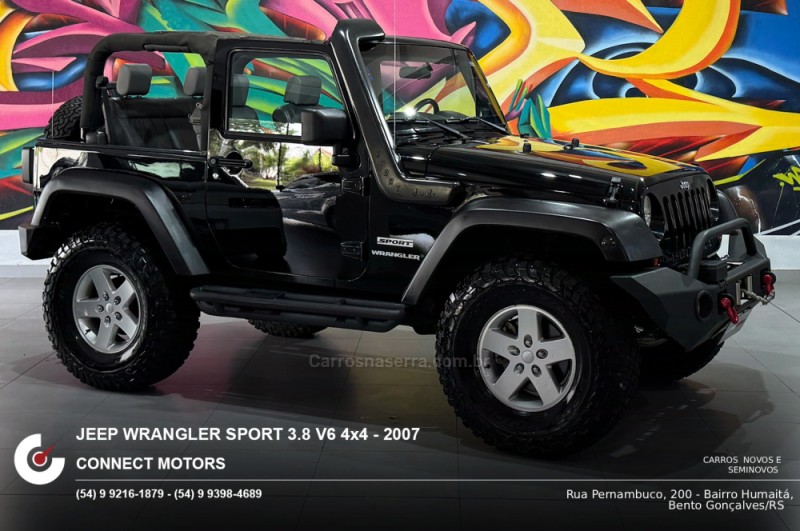 wrangler 3.8 sport 4x4 teto rigido v6 12v gasolina 2p automatico 2007 bento goncalves