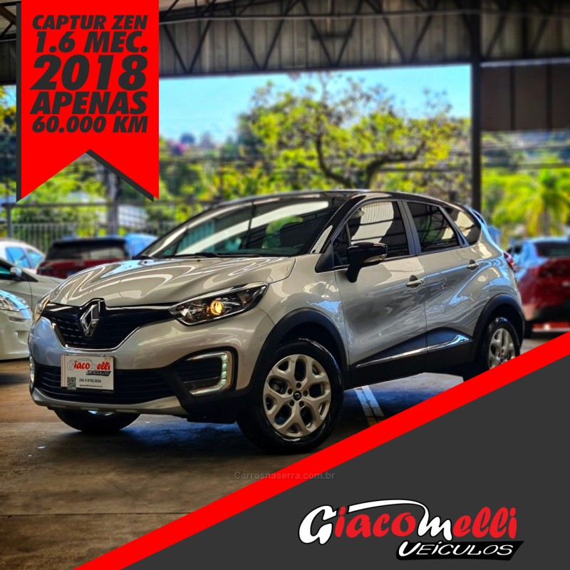 captur 1.6 16v sce flex zen manual 2018 caxias do sul