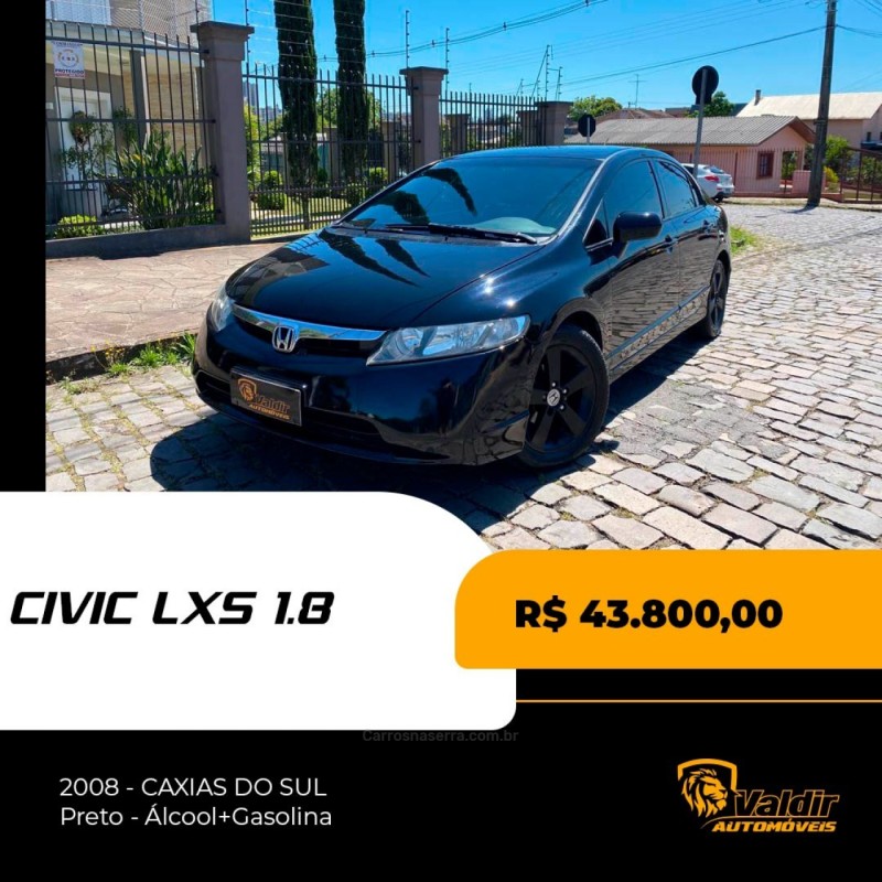 civic 1.8 lxs 16v flex 4p automatico 2008 caxias do sul