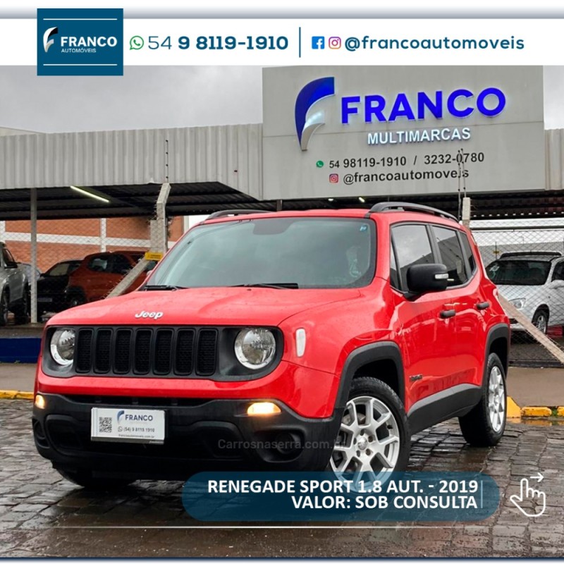 renegade 1.8 16v flex sport 4p automatico 2019 vacaria