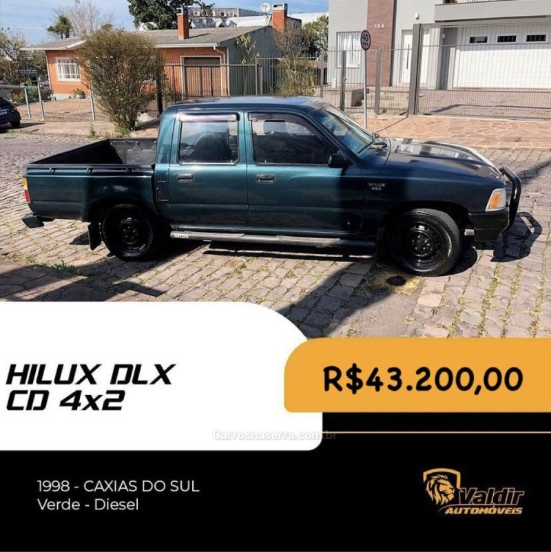 HILUX 2.8 DLX 4X4 CD 8V DIESEL 4P MANUAL - 1998 - CAXIAS DO SUL