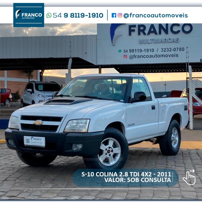 s10 2.8 colina 4x2 cs 12v turbo electronic intercooler diesel 2p manual 2011 vacaria