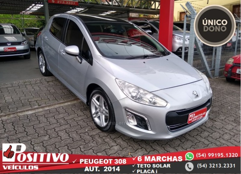 308 2.0 allure 16v flex 4p automatico 2014 caxias do sul