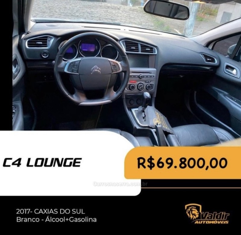 C4 LOUNGE 1.6 EXCLUSIVE 16V TURBO FLEX 4P AUTOMÁTICO - 2017 - CAXIAS DO SUL